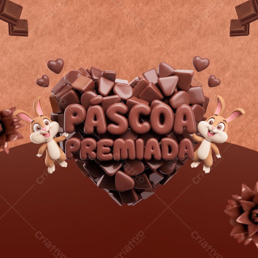 Flyer Páscoa Premiada PSD Editável