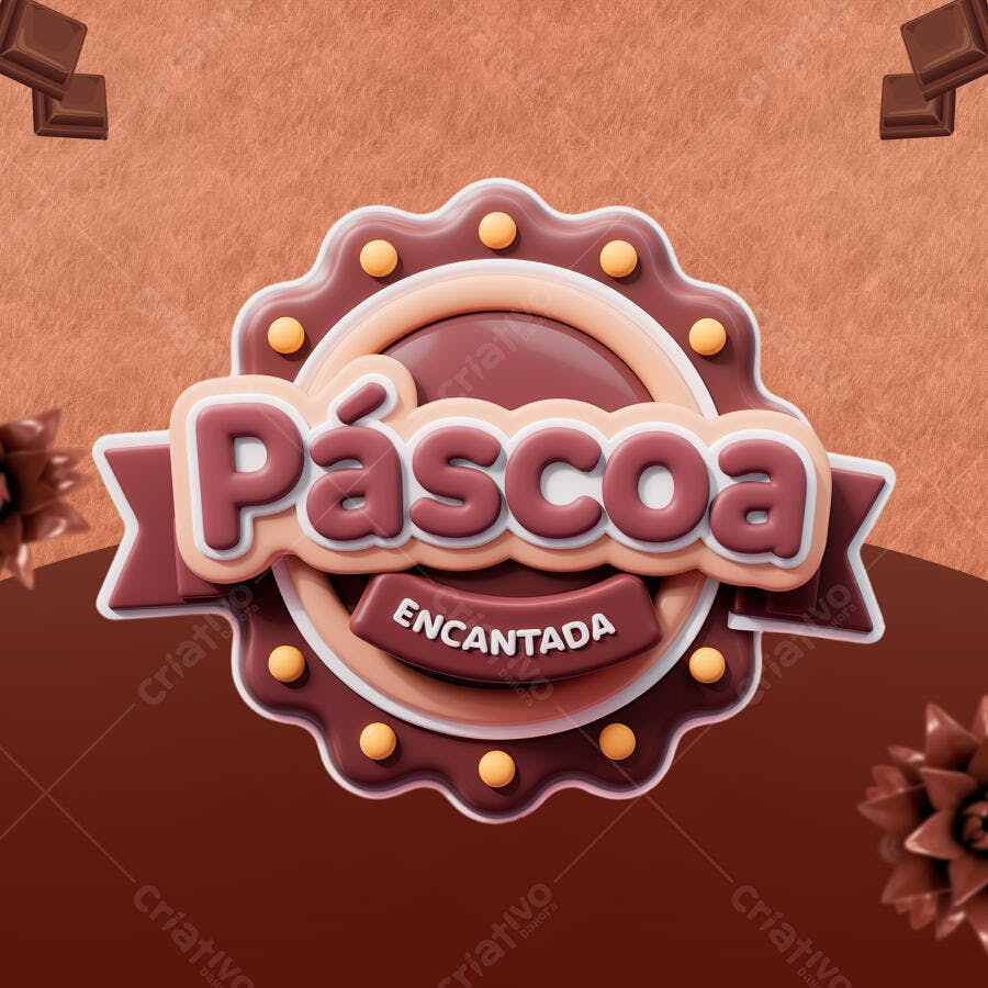Logo Páscoa PSD Editável