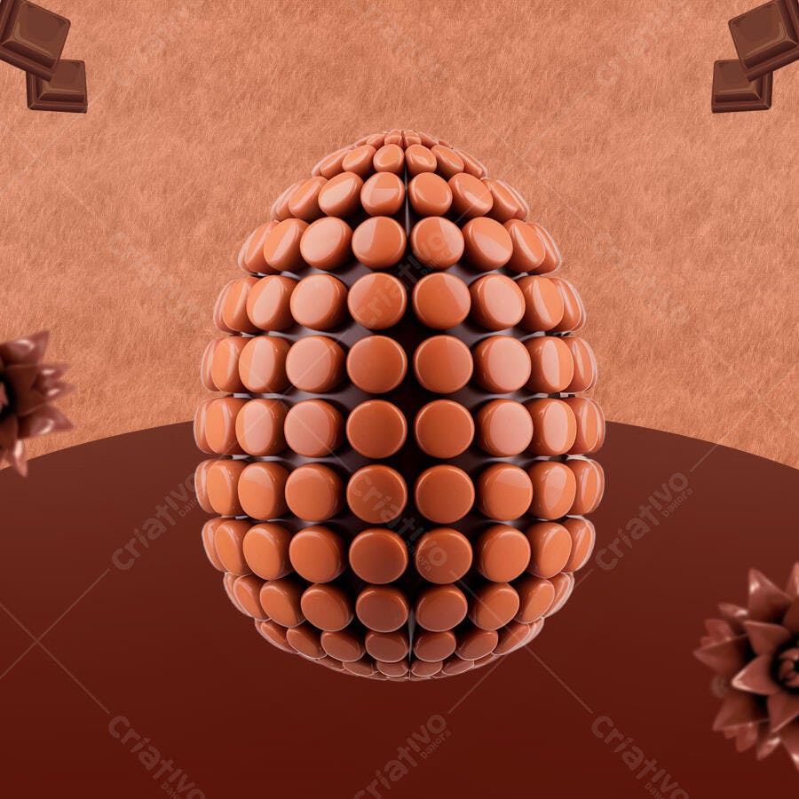 Páscoa: Ovo de Chocolate PSD Editável