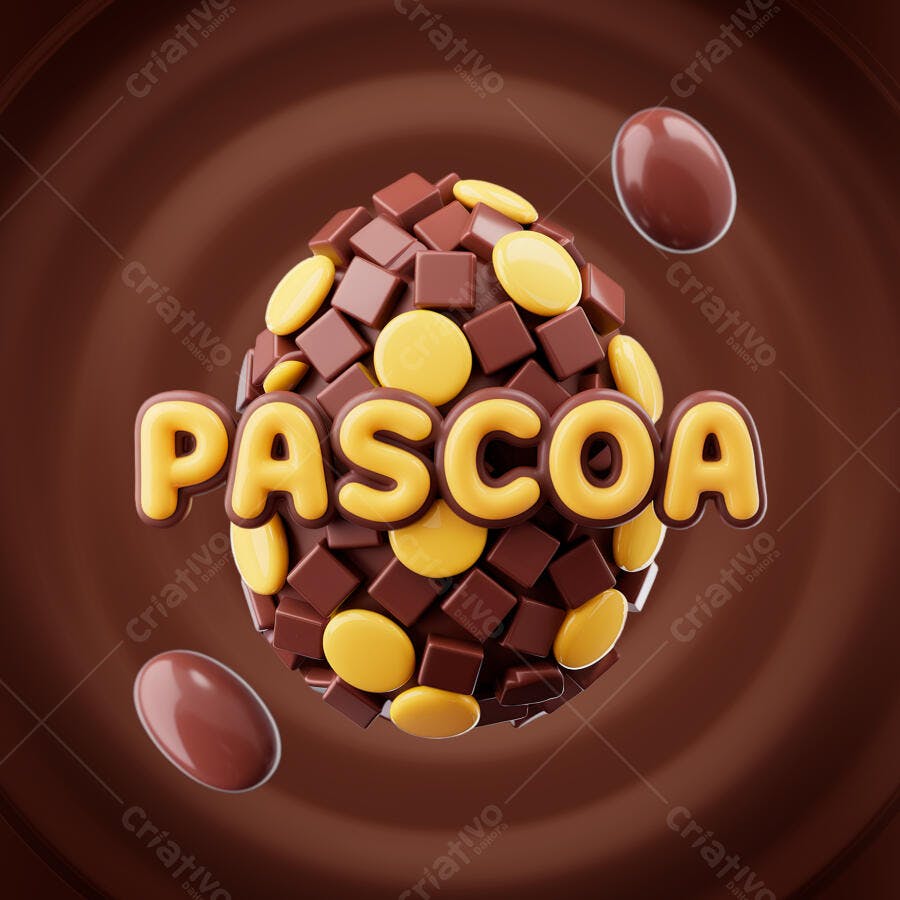 Banner Páscoa com Chocolates PSD Editável