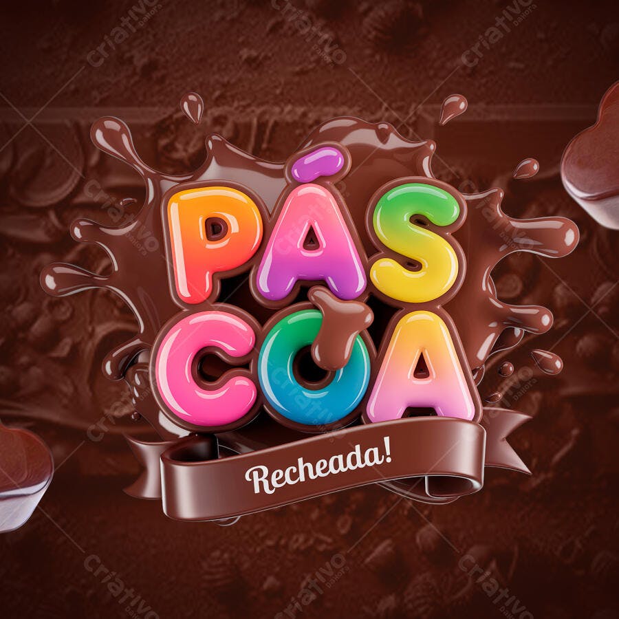 Flyer Páscoa Recheada PSD Editável