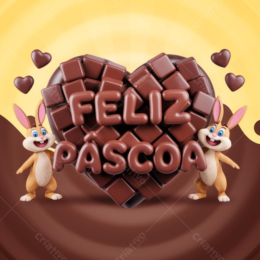 Postagem Feliz Páscoa PSD Editável