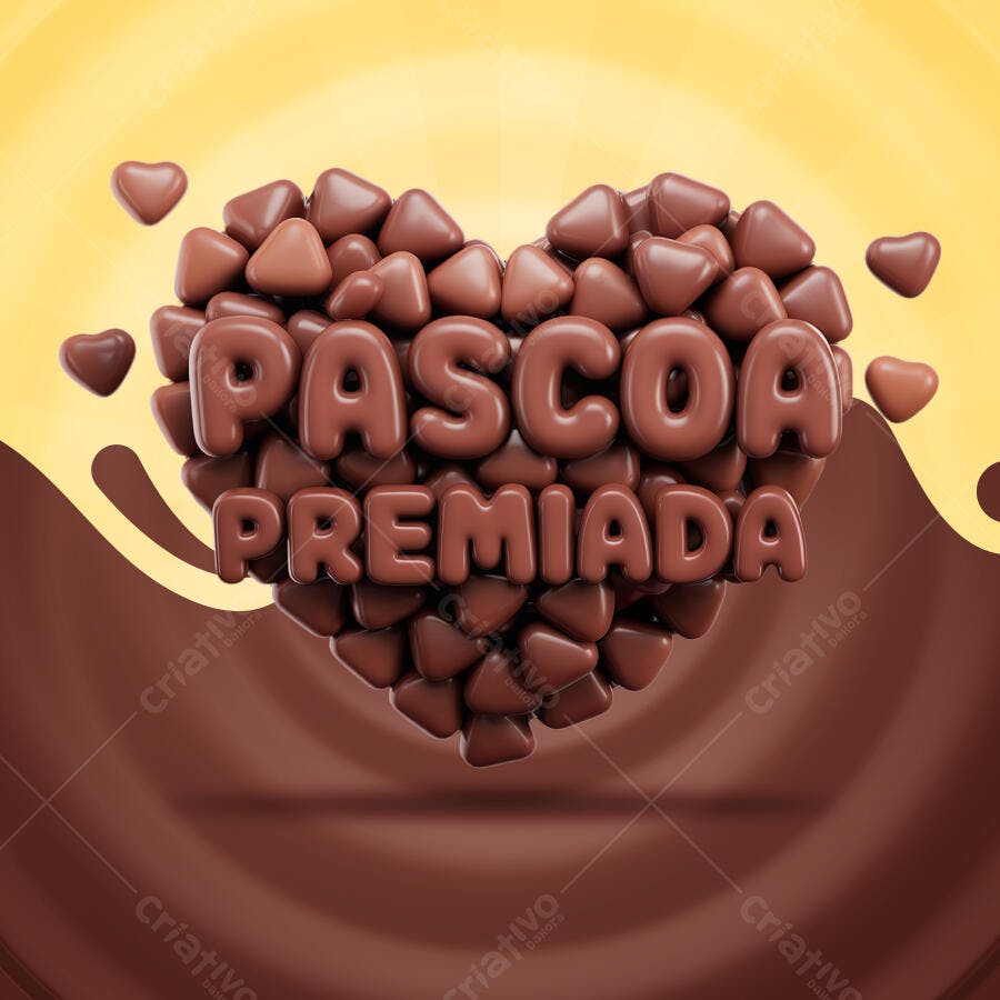 Flyer Páscoa Premiada Chocolate PSD Editável