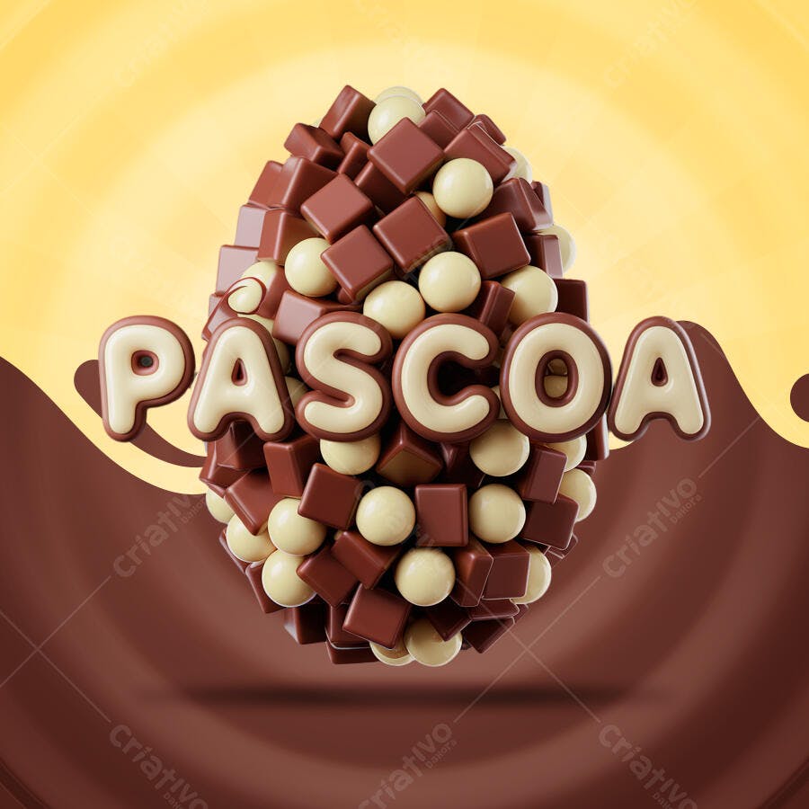 Arte Páscoa em PSD Editável