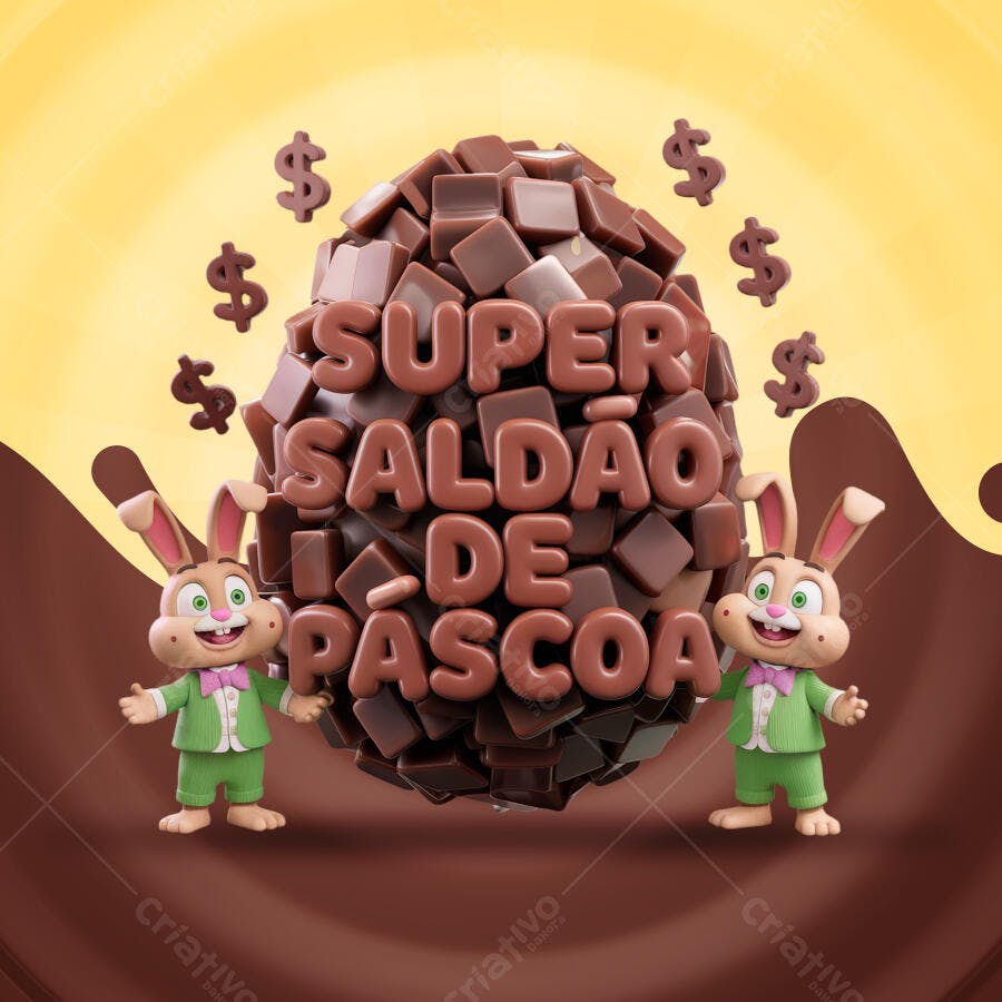 Flyer Páscoa Super Saldo PSD Editável
