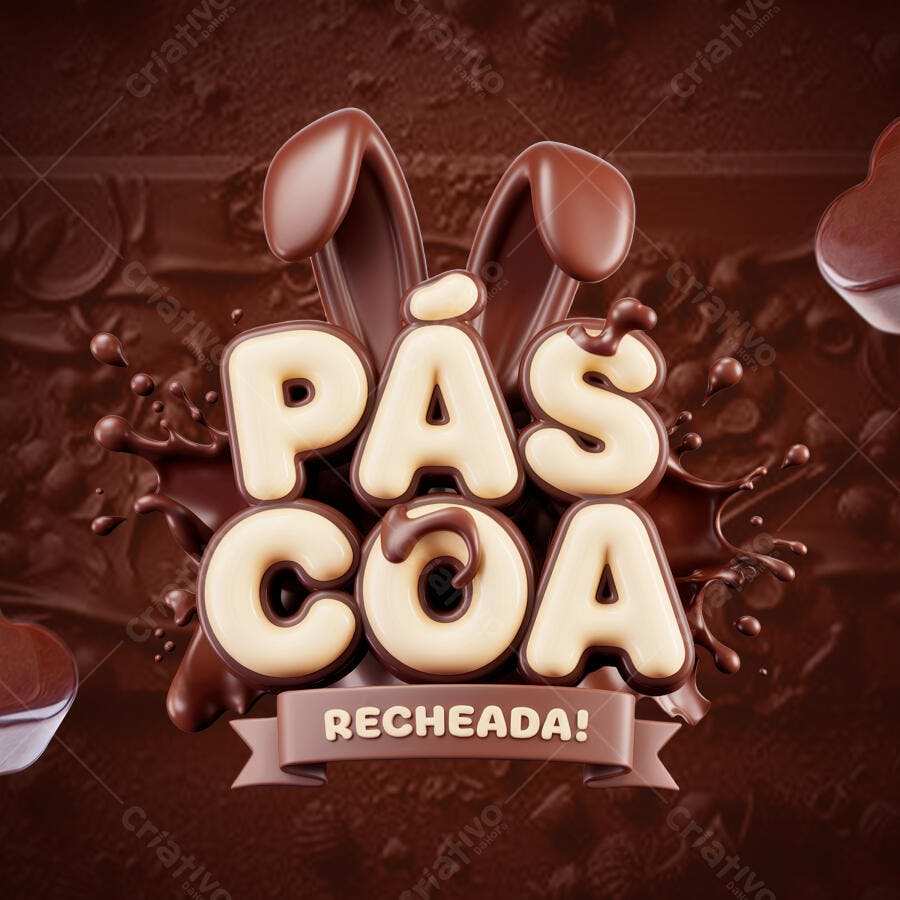 Arte Páscoa Recheada PSD Editável