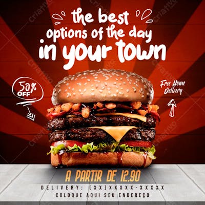 FLYER HAMBURGUER DELIOSO NA HORA