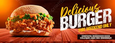 FLYER MIDIA SOCIAL - DELICIOSO HAMBURGUER