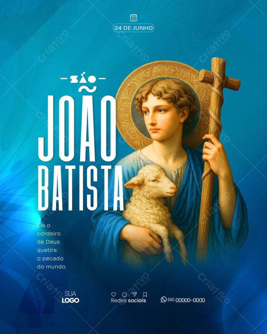 Flyer Dia de São João Batista PSD Editável