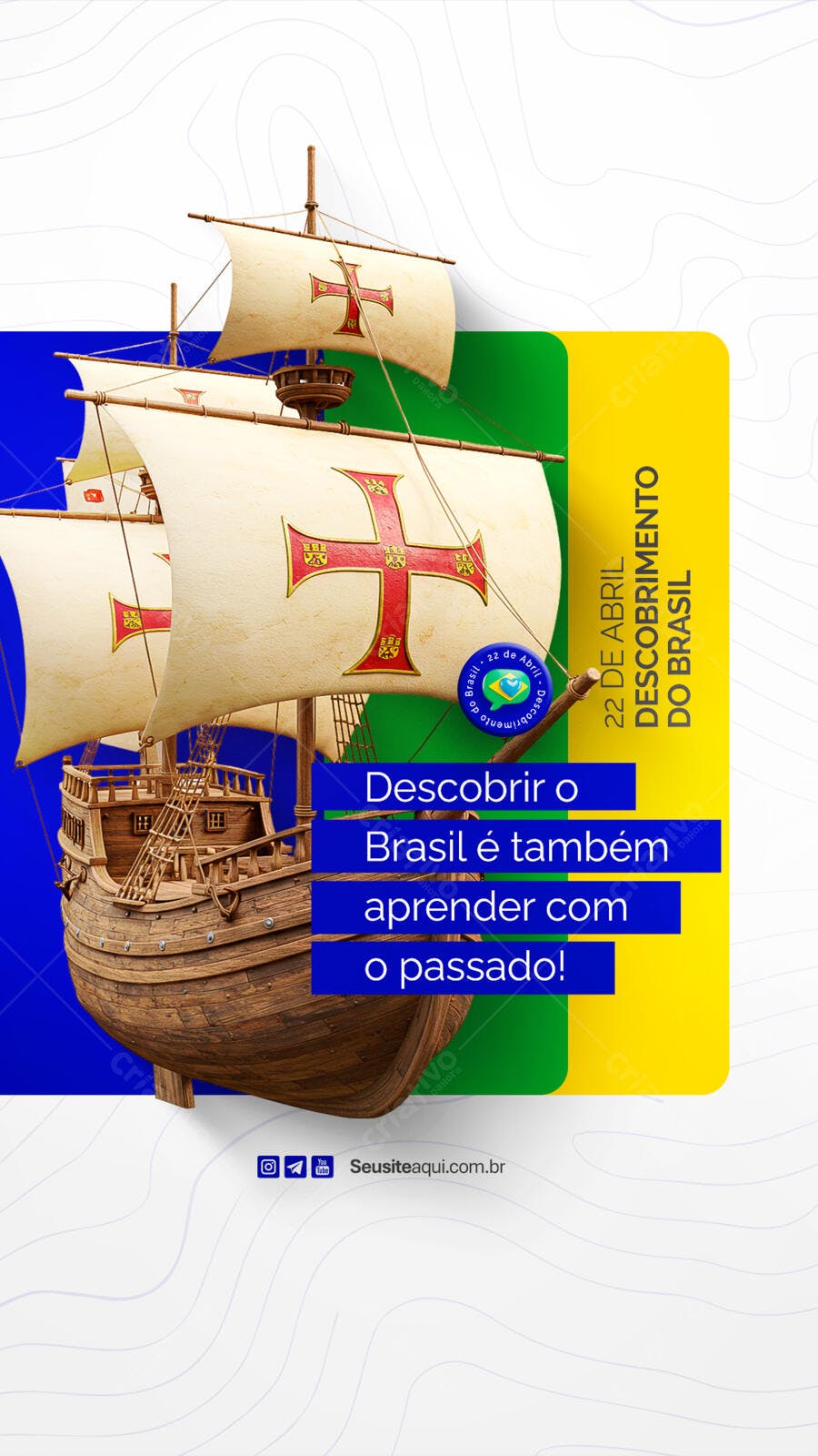 Flyer Dia do Descobrimento do Brasil PSD Editável