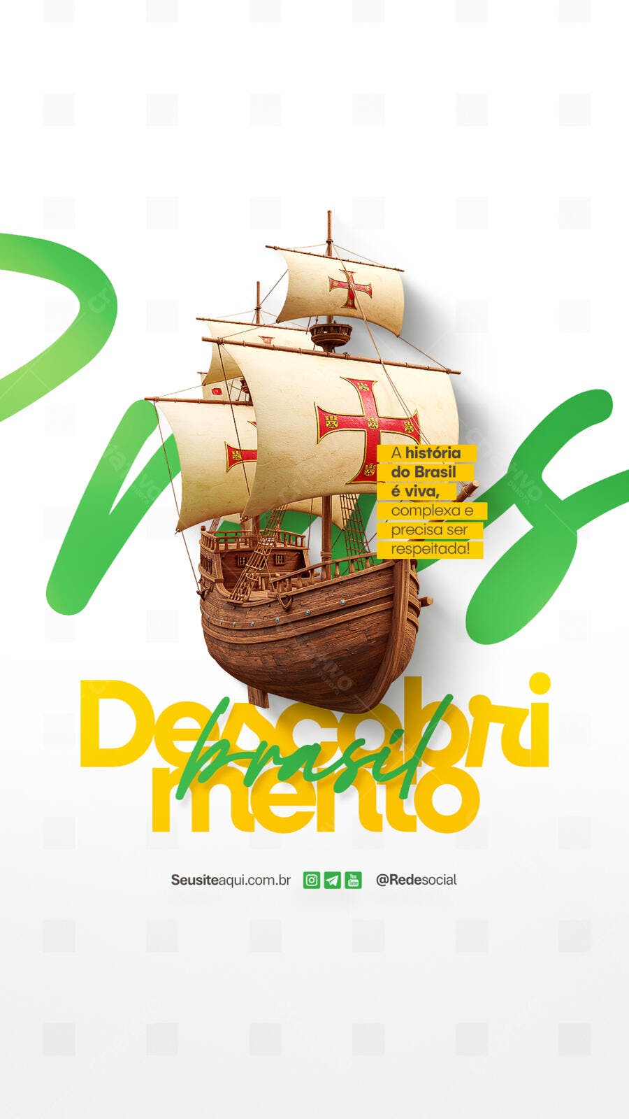 Flyer Dia do Descobrimento do Brasil PSD Editável
