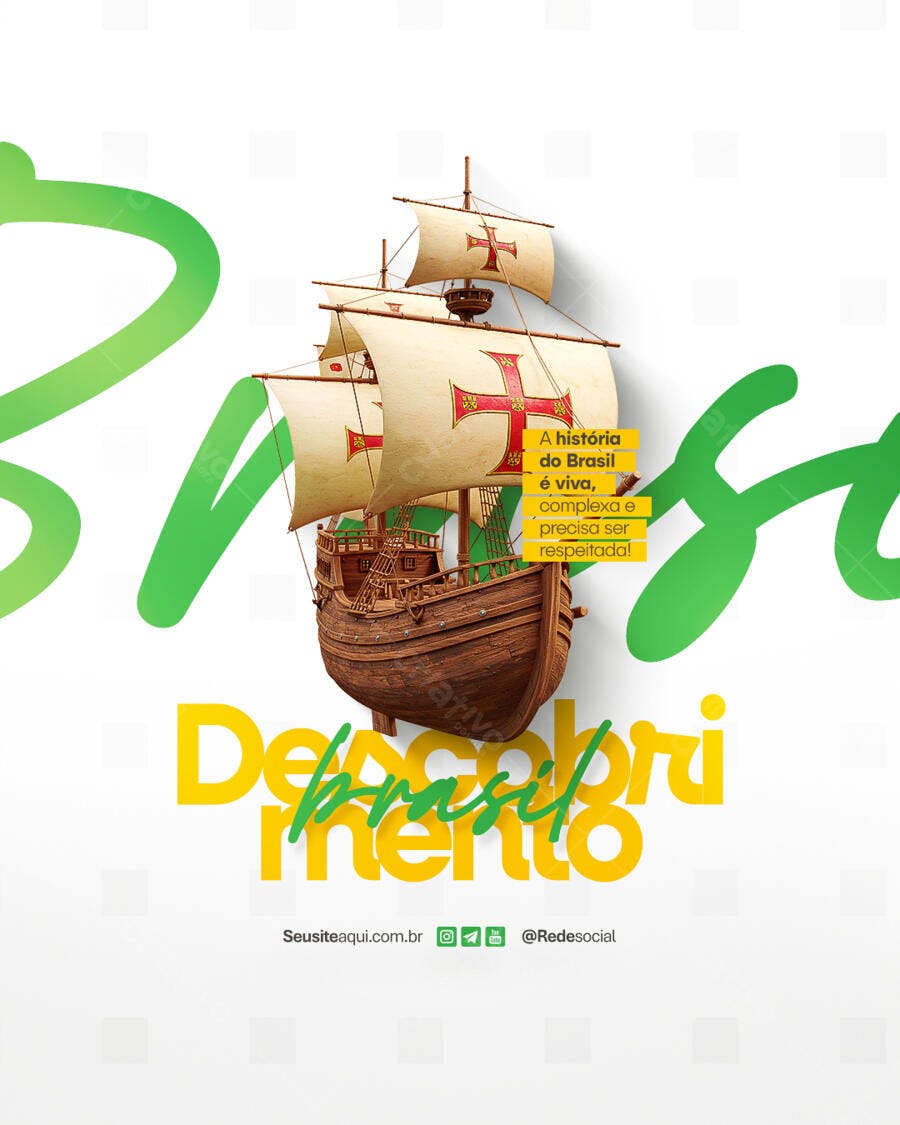 Flyer Dia do Descobrimento do Brasil PSD Editável