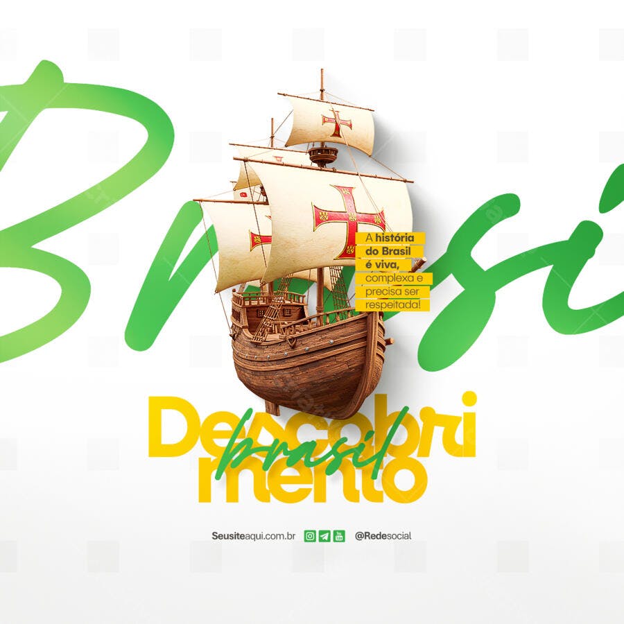 Postagem Dia do Descobrimento PSD Editável
