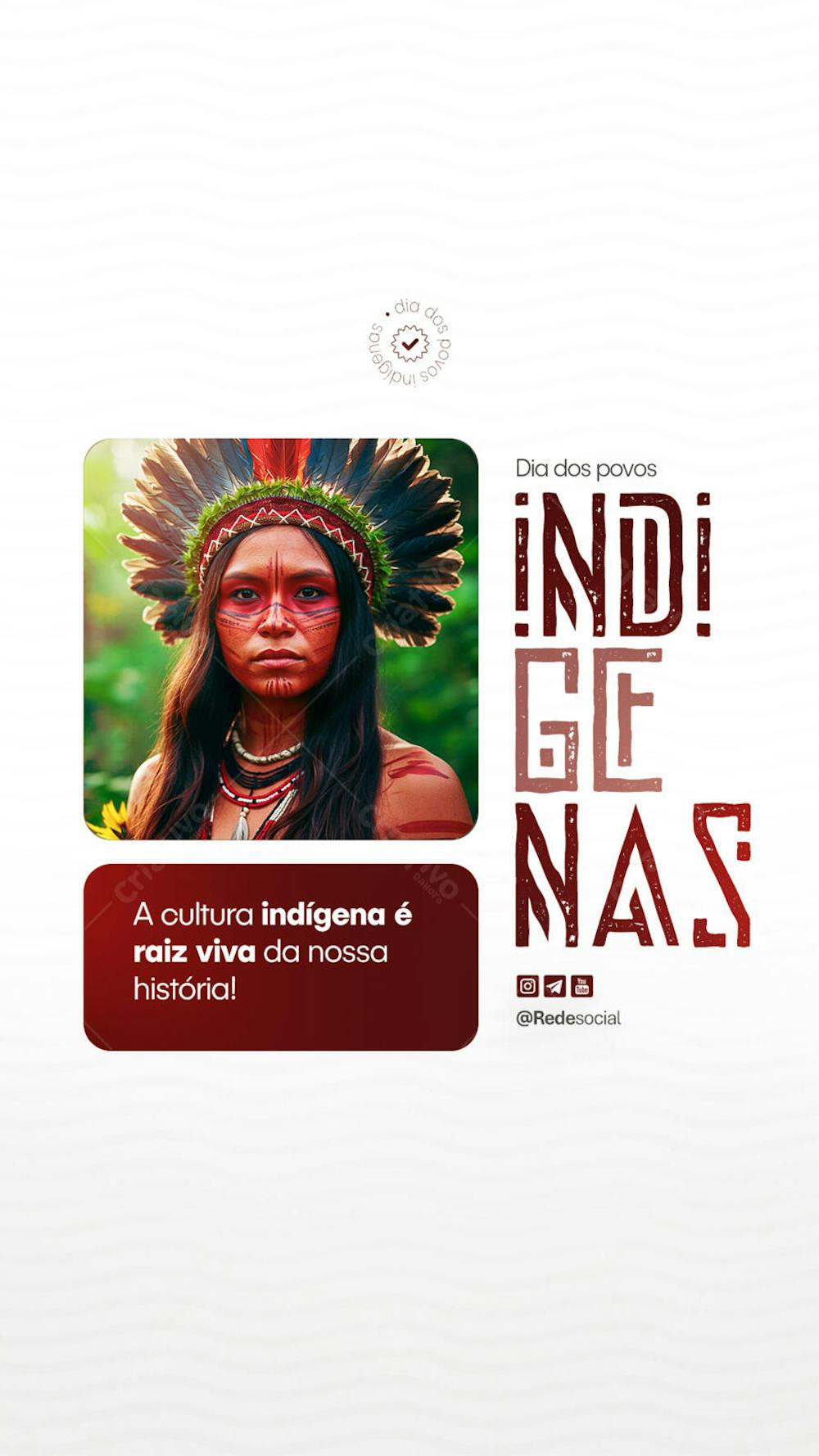 Dia dos Povos Indígenas - Dia do Índio - 19 de Abril Social Media PSD Editável (1)