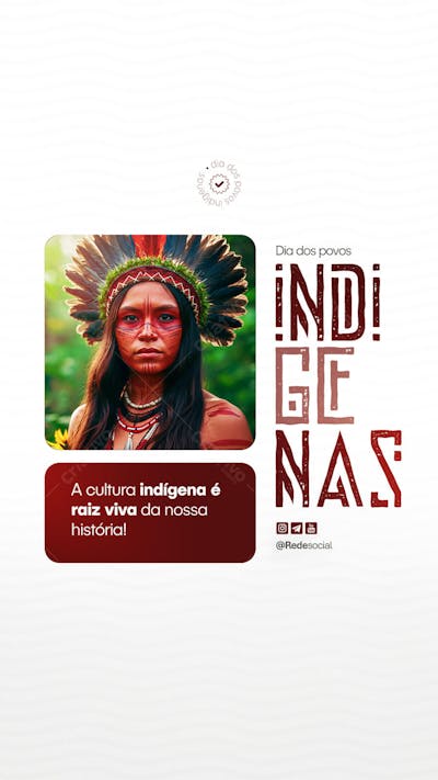 Dia dos Povos Indígenas - Dia do Índio - 19 de Abril Social Media PSD Editável (1)