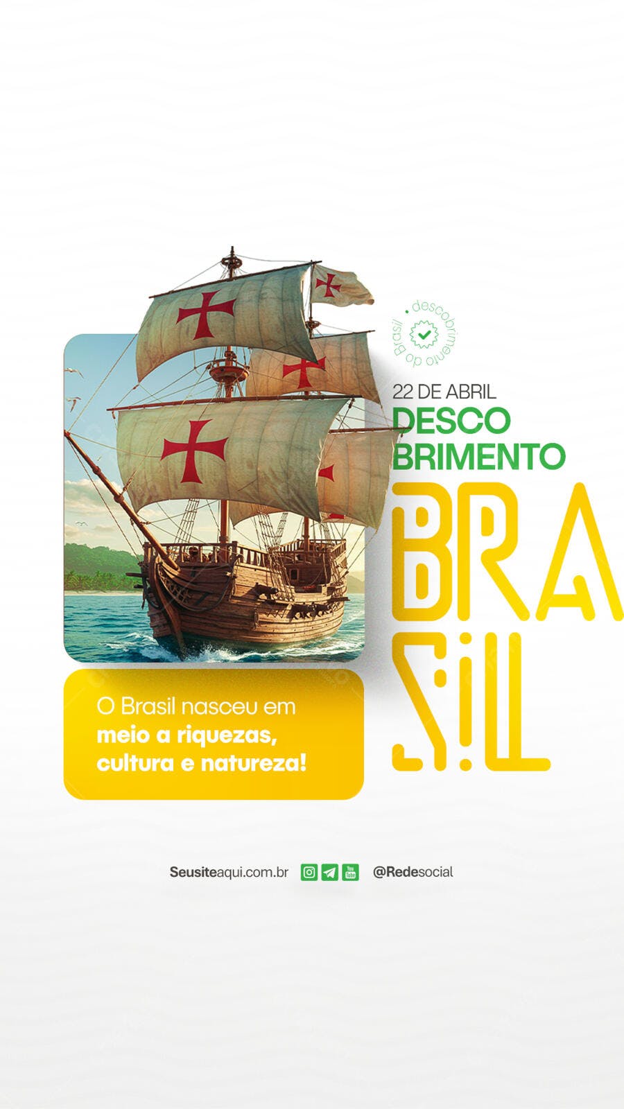 Flyer Descobrimento do Brasil PSD Editável