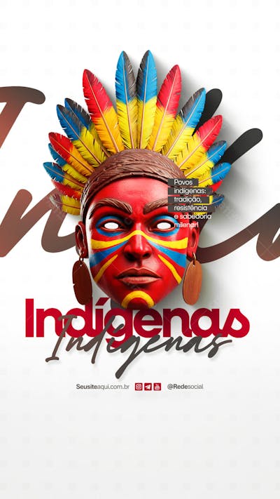 Dia dos Povos Indígenas - Dia do Índio - 19 de Abril Social Media PSD Editável (2)