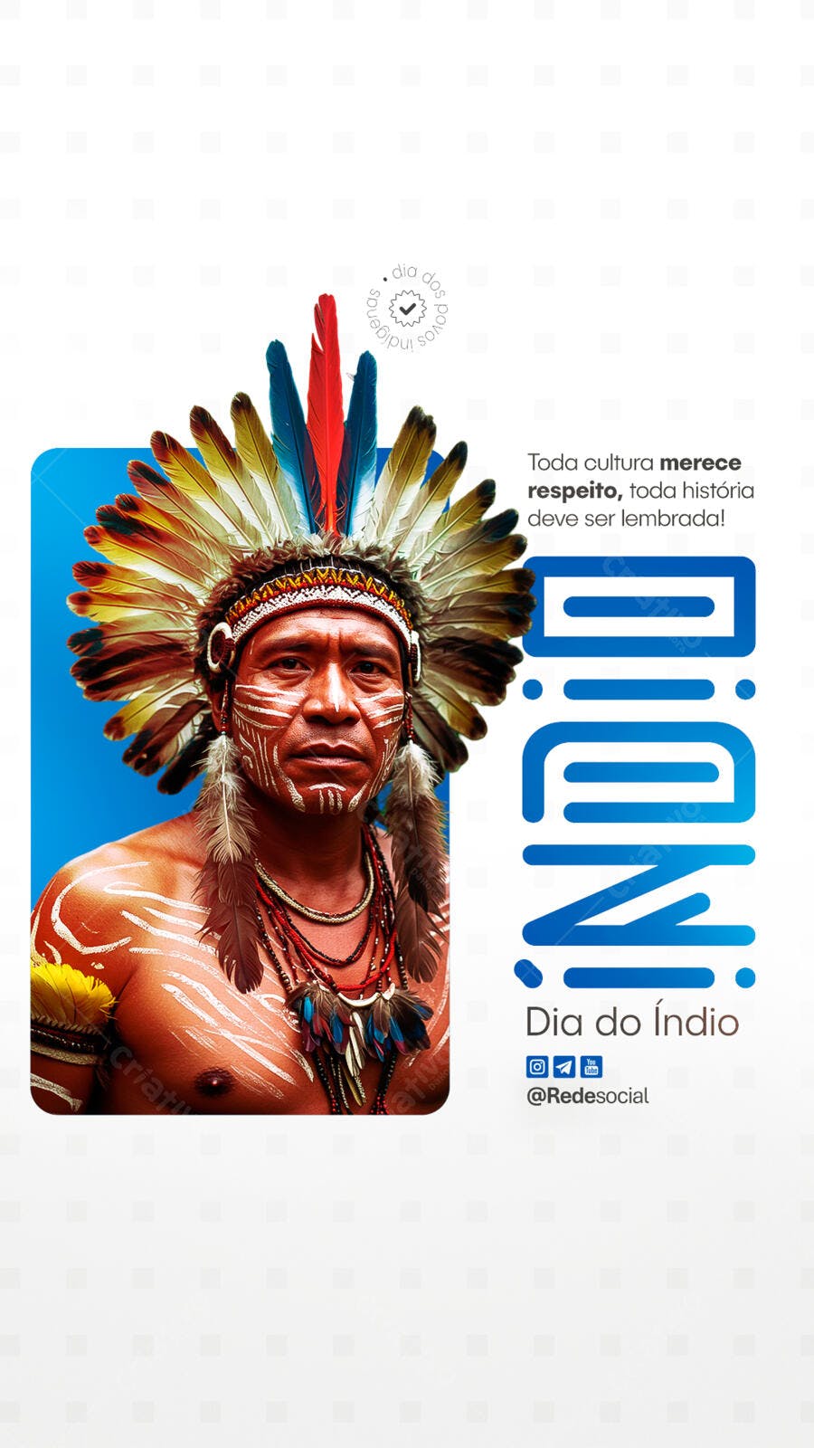 Post para o Dia do Índio PSD Editável