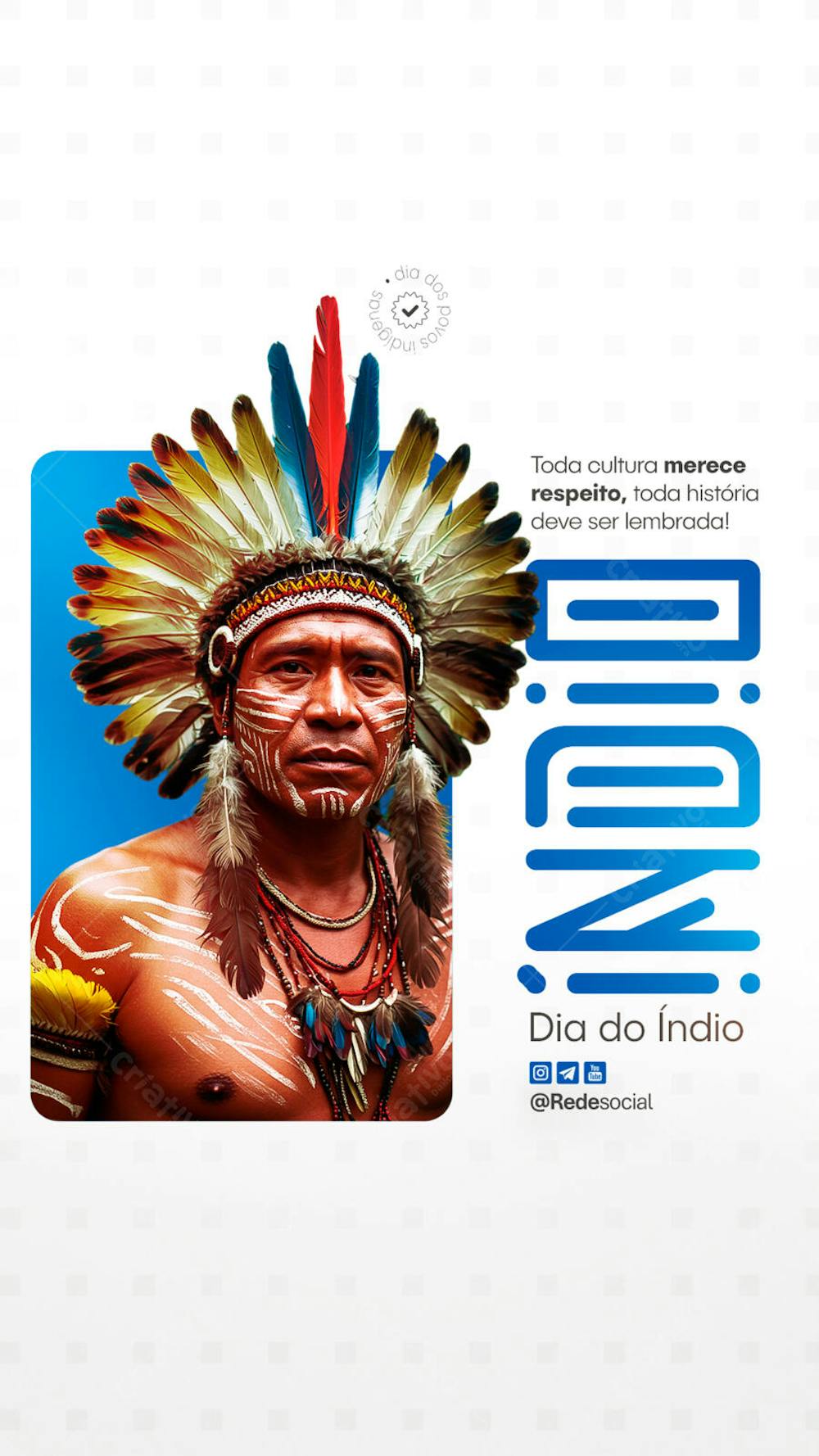 Dia dos Povos Indígenas - Dia do Índio - 19 de Abril Social Media PSD Editável (3)