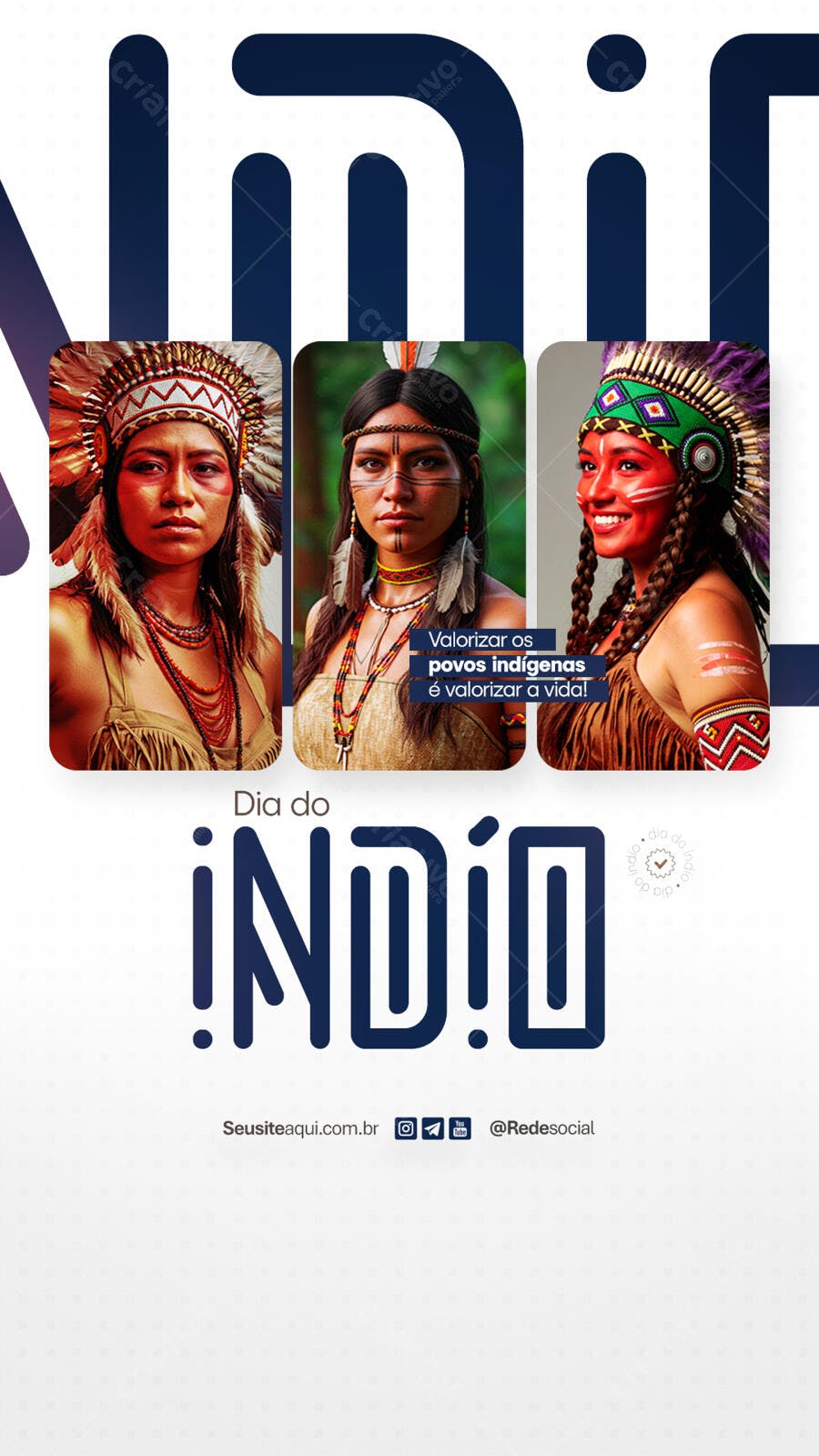 Flyer Dia do Índio PSD Editável