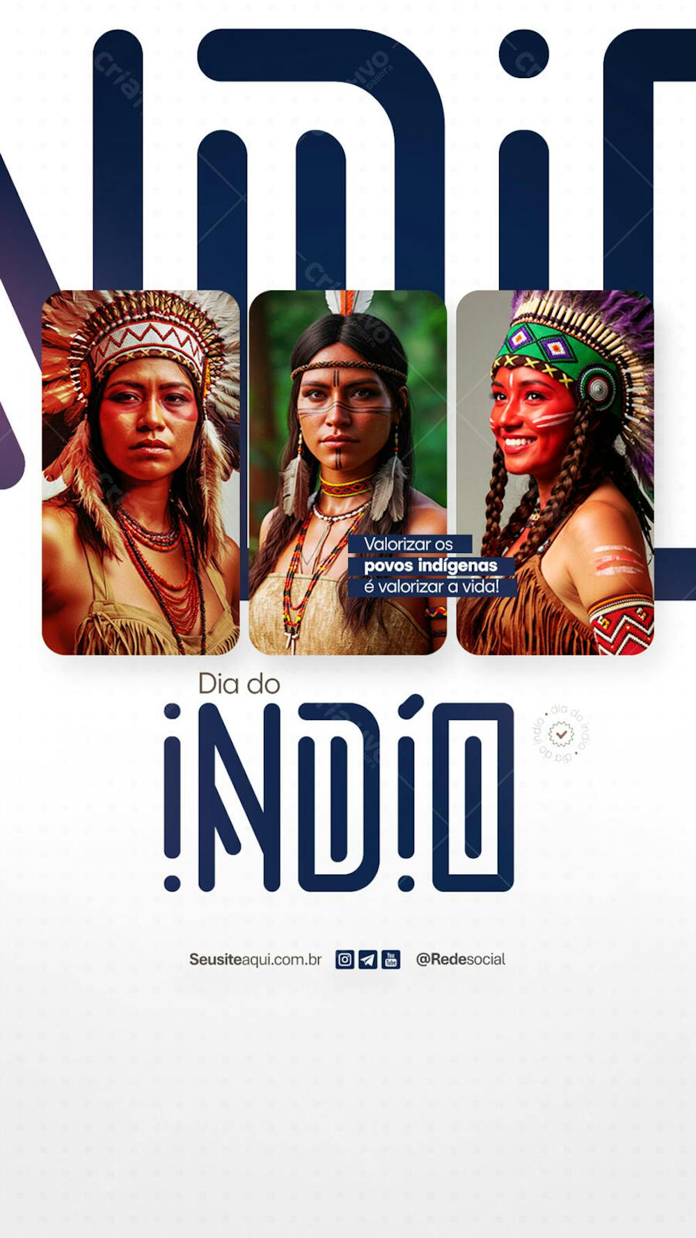 Dia dos Povos Indígenas - Dia do Índio - 19 de Abril Social Media PSD Editável (4)