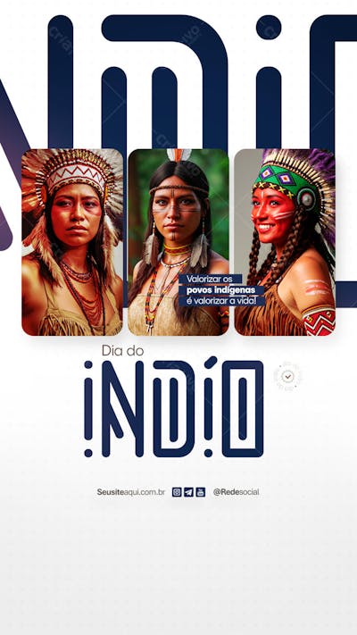 Dia dos Povos Indígenas - Dia do Índio - 19 de Abril Social Media PSD Editável (4)