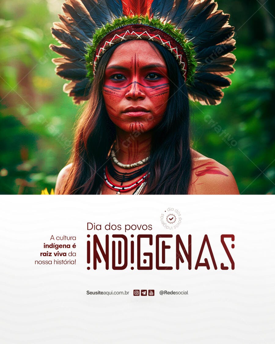 Flyer Dia dos Povos Indígenas PSD Editável