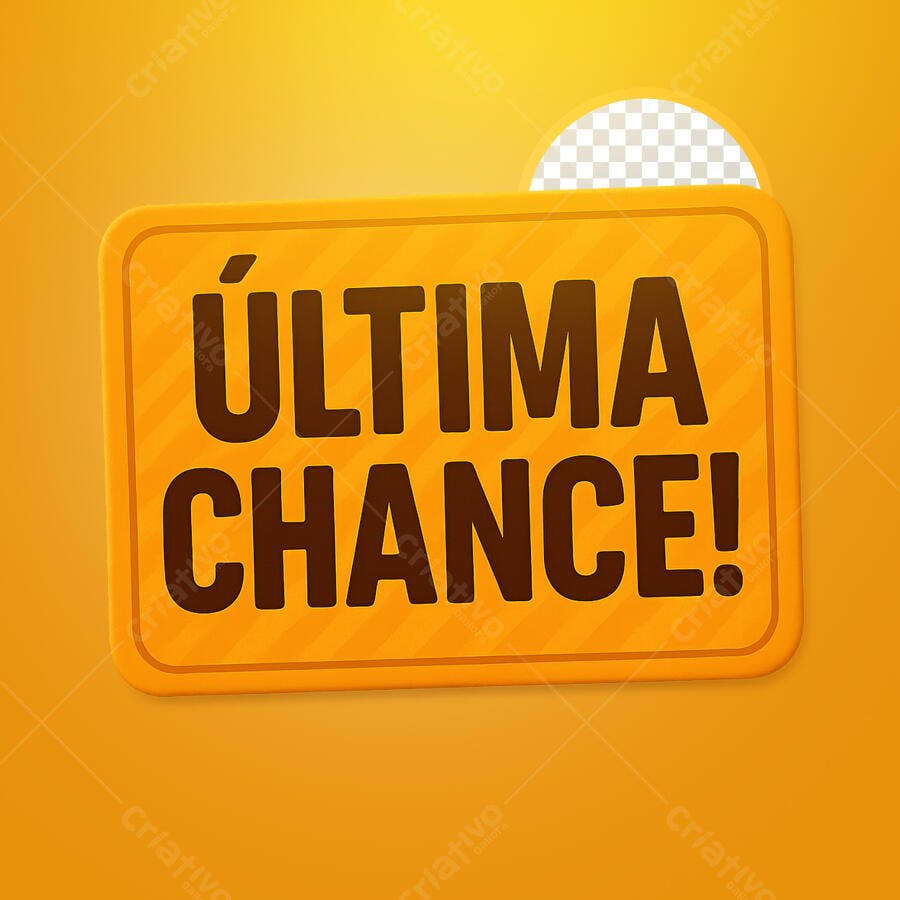 Selo 3D promocional amarelo e marrom