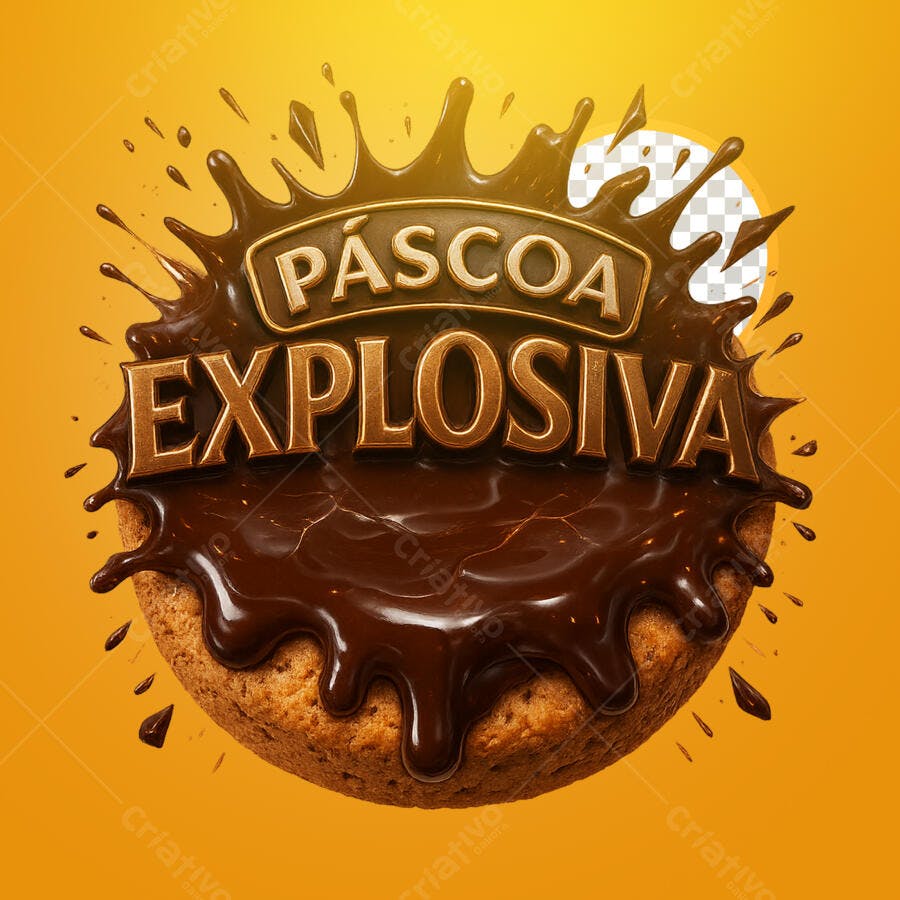 Selo 3D Pascoa Chocolate Dourado