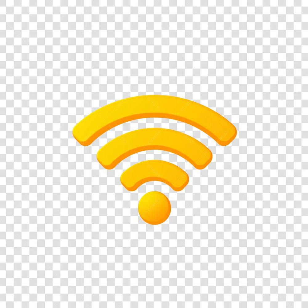 PNG Símbolo de Wi-Fi  3D em tons pasteis de laranja