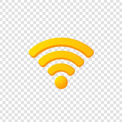 PNG Símbolo de Wi-Fi  3D em tons pasteis de laranja