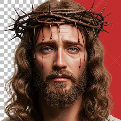 Jesus Cristo com coroa de espinhos PSD EDITÁVEL