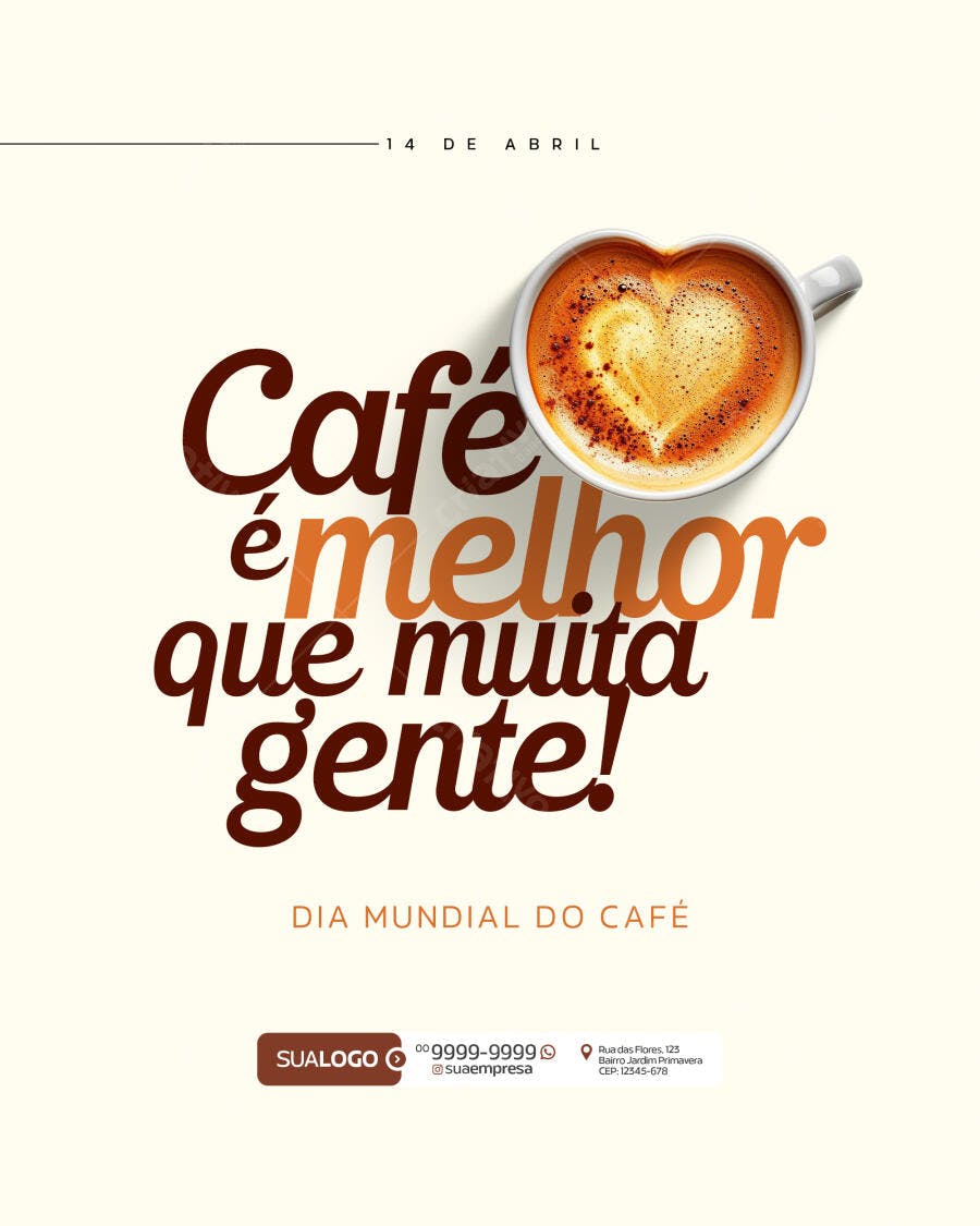 Post para Dia Mundial do Café PSD Editável
