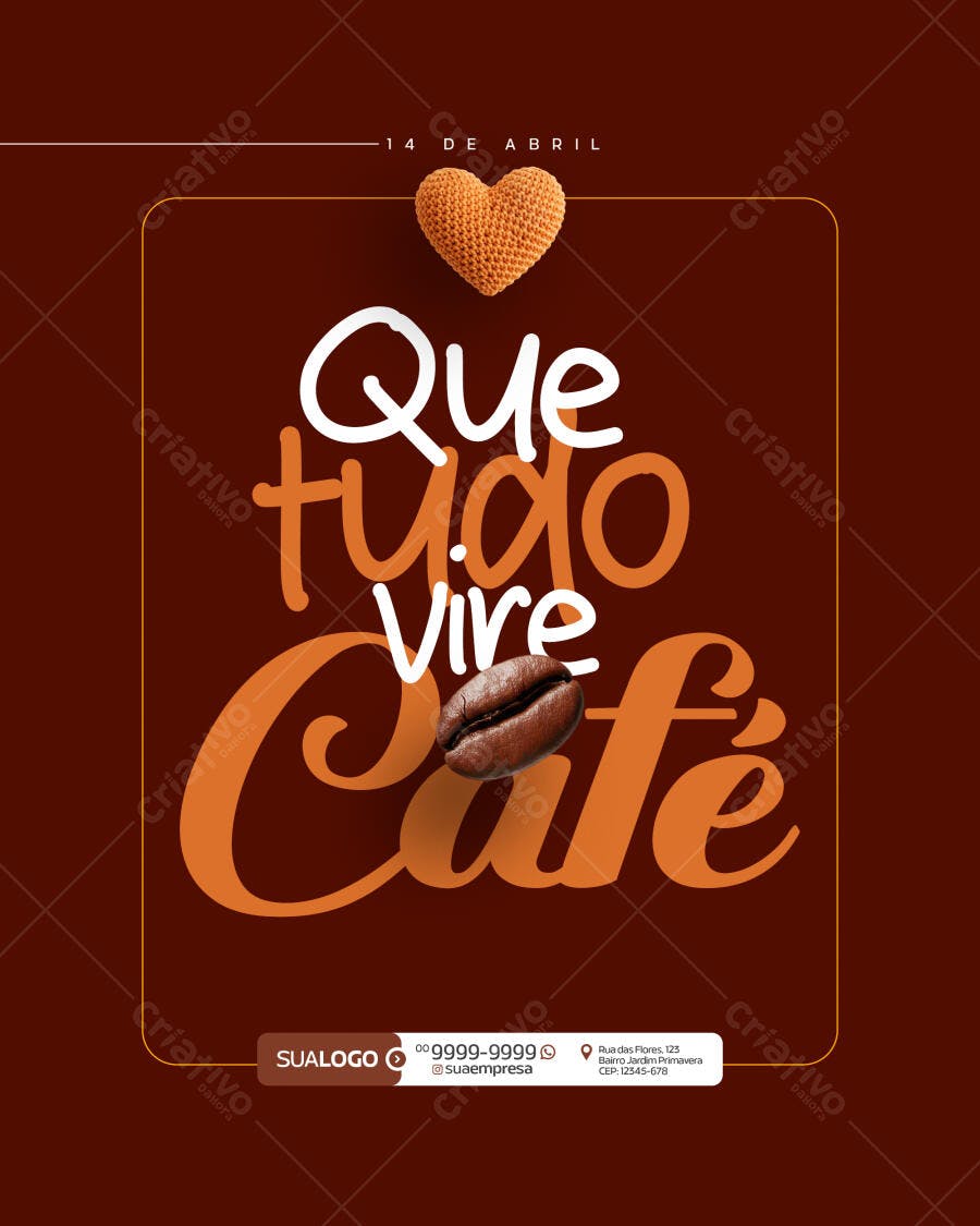 Post para o Dia do Café PSD Editável