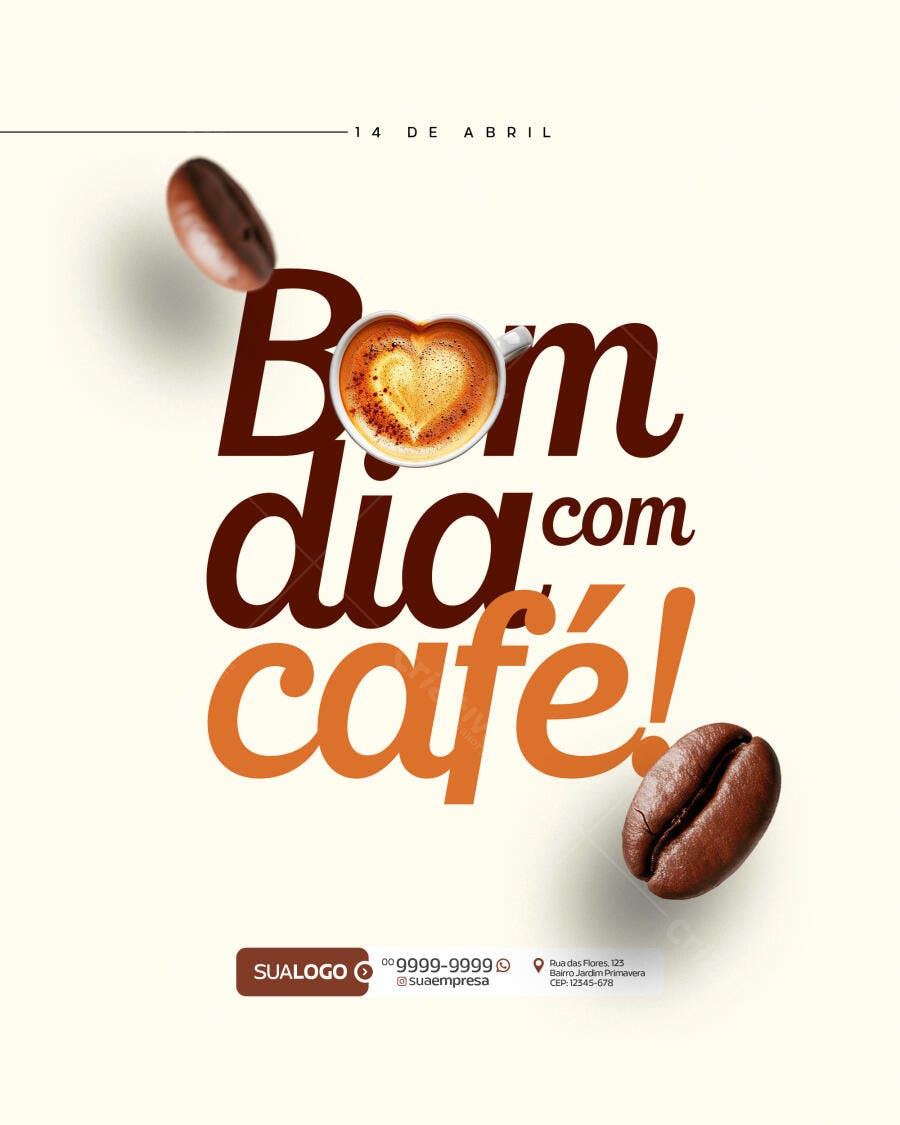 Postagem Dia do Café PSD Editável