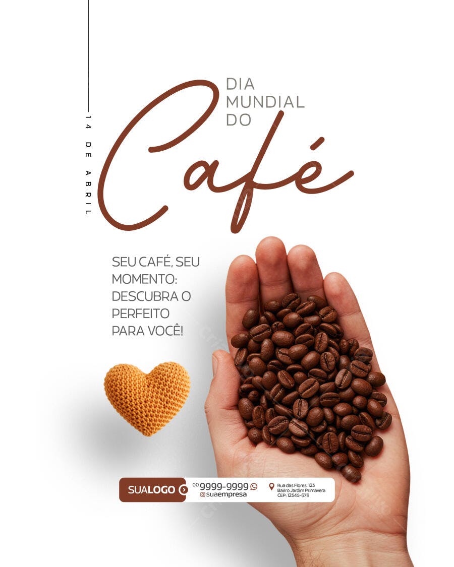 Flyer Dia Mundial do Café PSD Editável