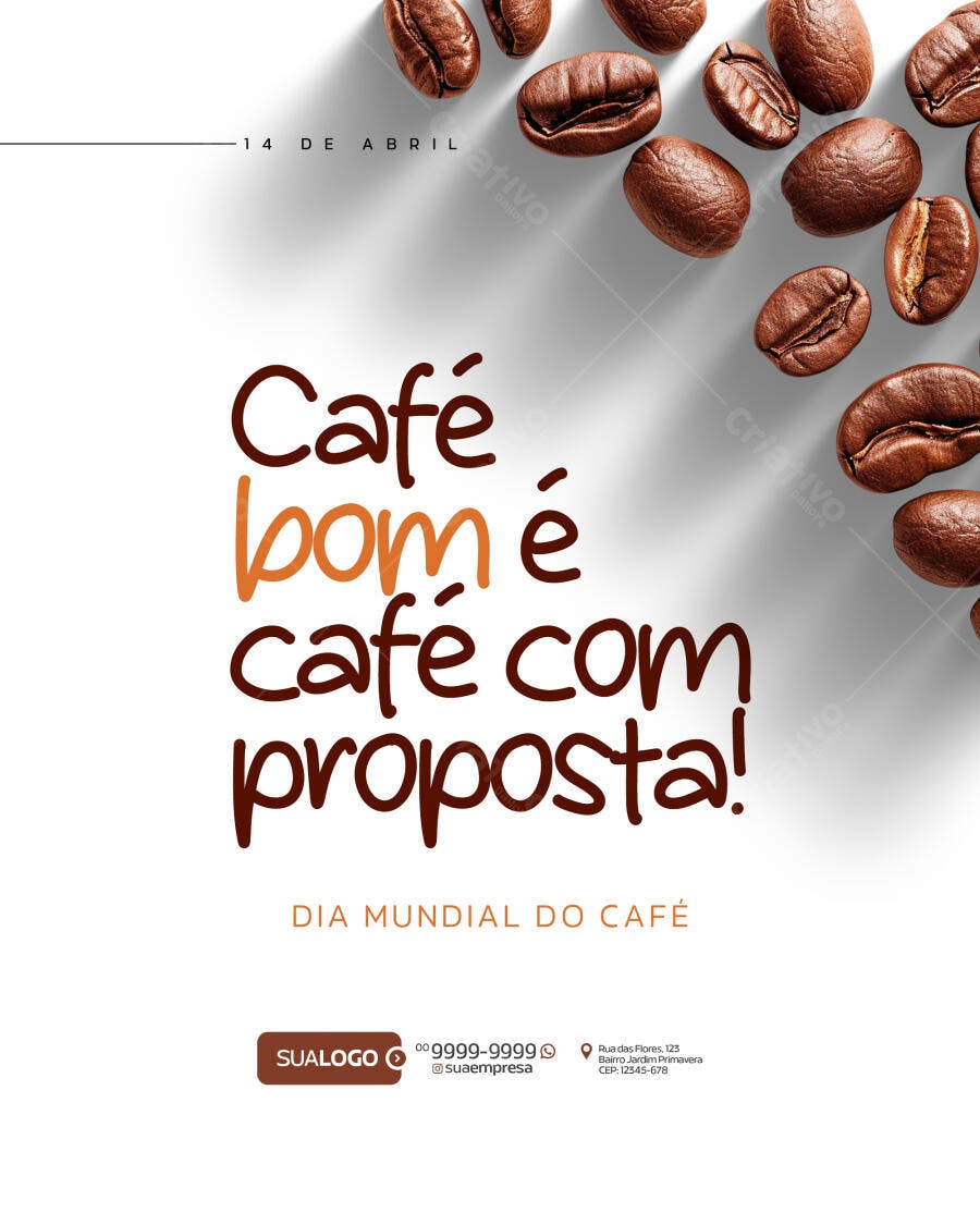 Post para Dia Mundial do Café PSD Editável