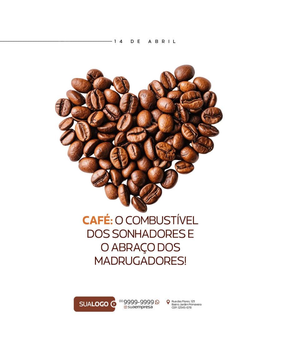 Postagem Instagram Dia do Café PSD Editável