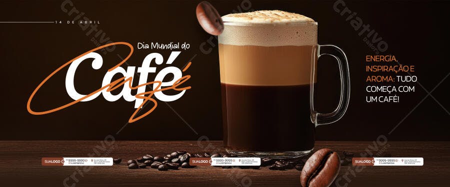 Banner Dia Mundial do Café PSD Editável