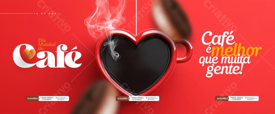 Banner Dia Mundial do Café PSD Editável