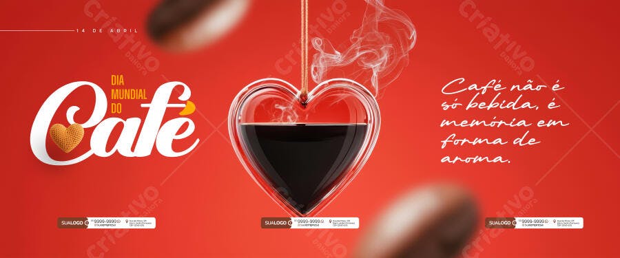 Banner Dia Mundial do Café PSD Editável