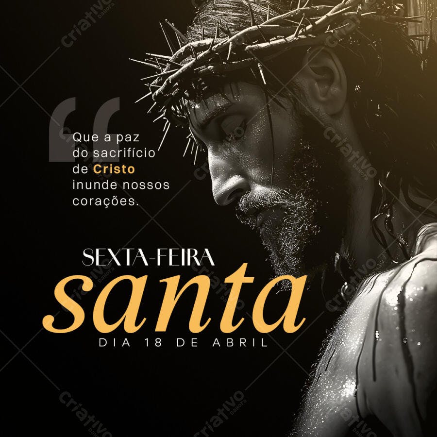 Post para Sexta-Feira Santa PSD Editável