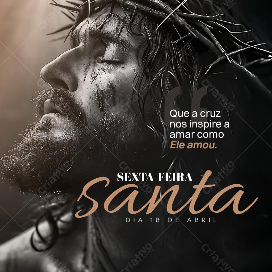 Post para Sexta-Feira Santa PSD Editável