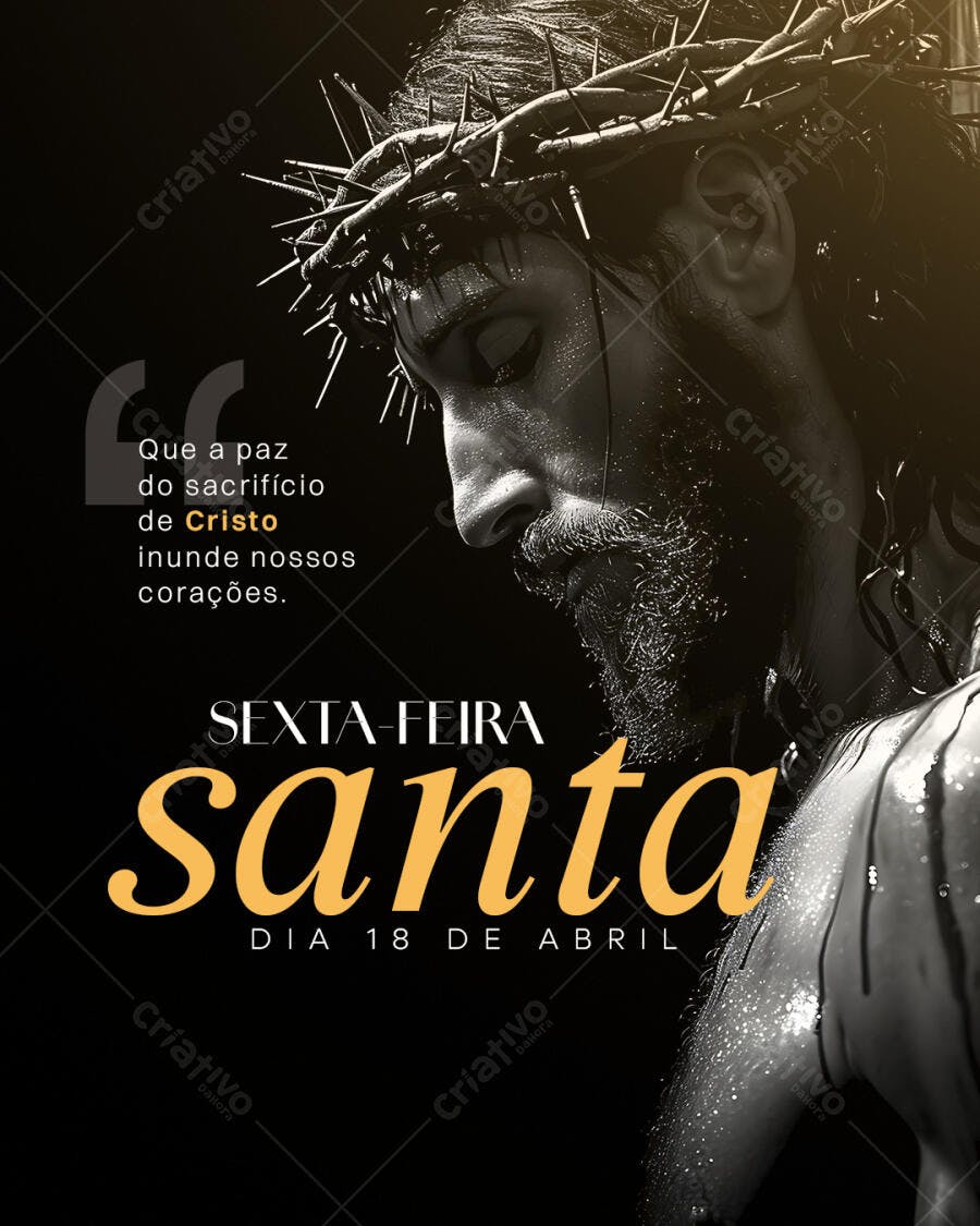 Post para Sexta-Feira Santa PSD Editável