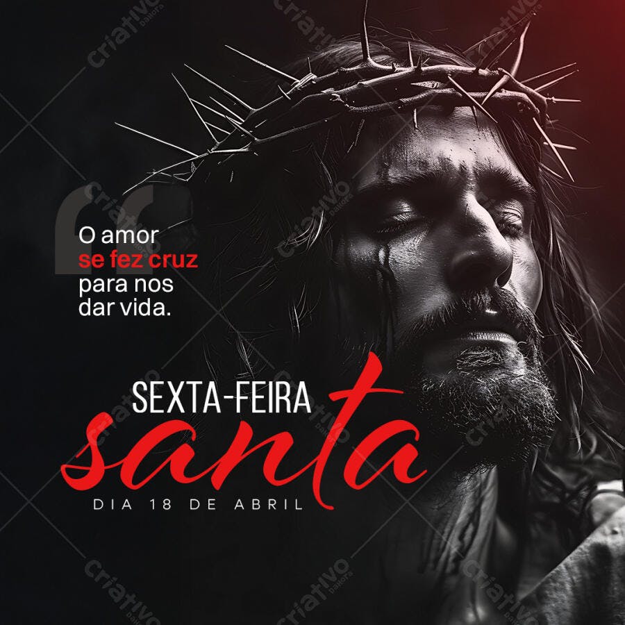 Flyer para Sexta-Feira Santa PSD Editável