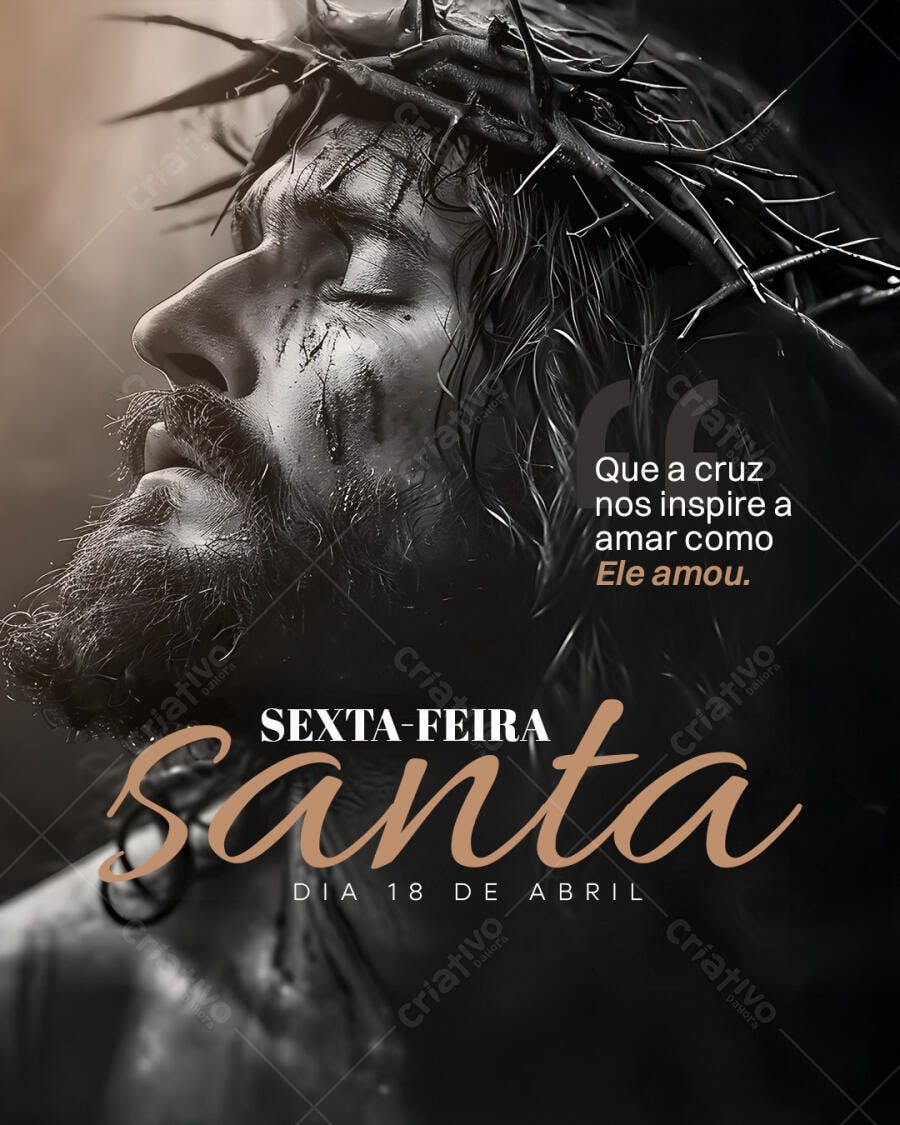 Flyer Sexta-Feira Santa Dia 18 de Abril PSD Editável