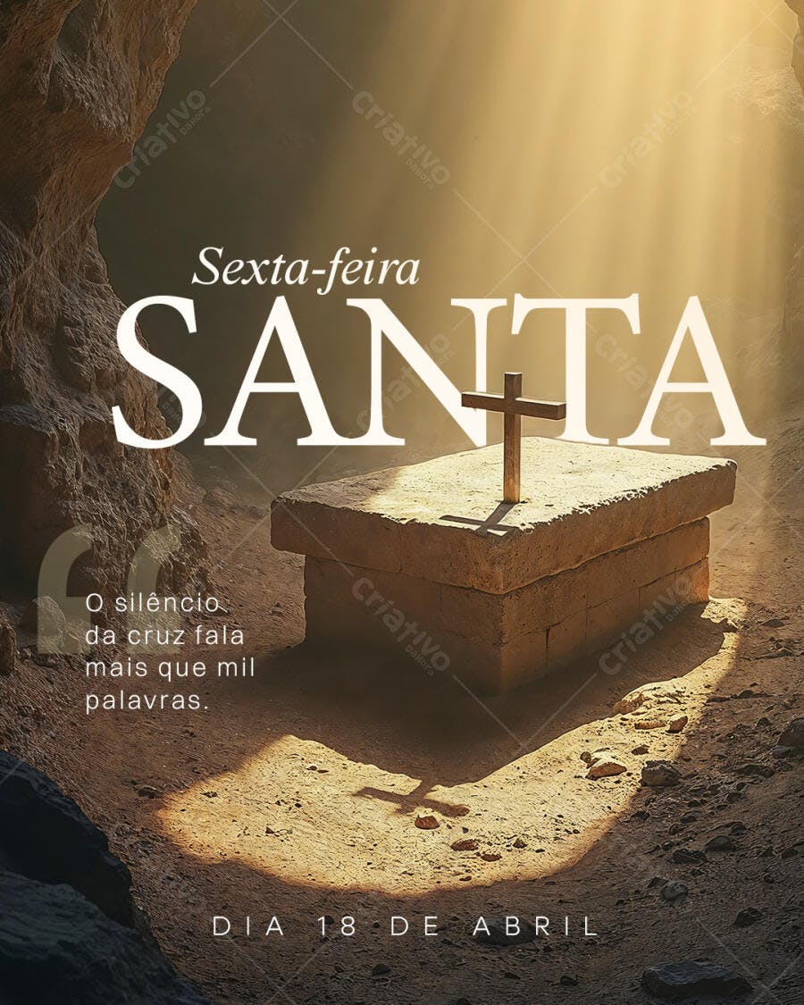 Post para Sexta-feira Santa PSD Editável