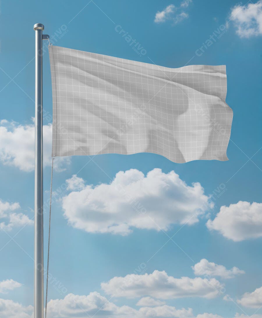 Mockup de Bandeira Cinza Claro ao Ar Livre