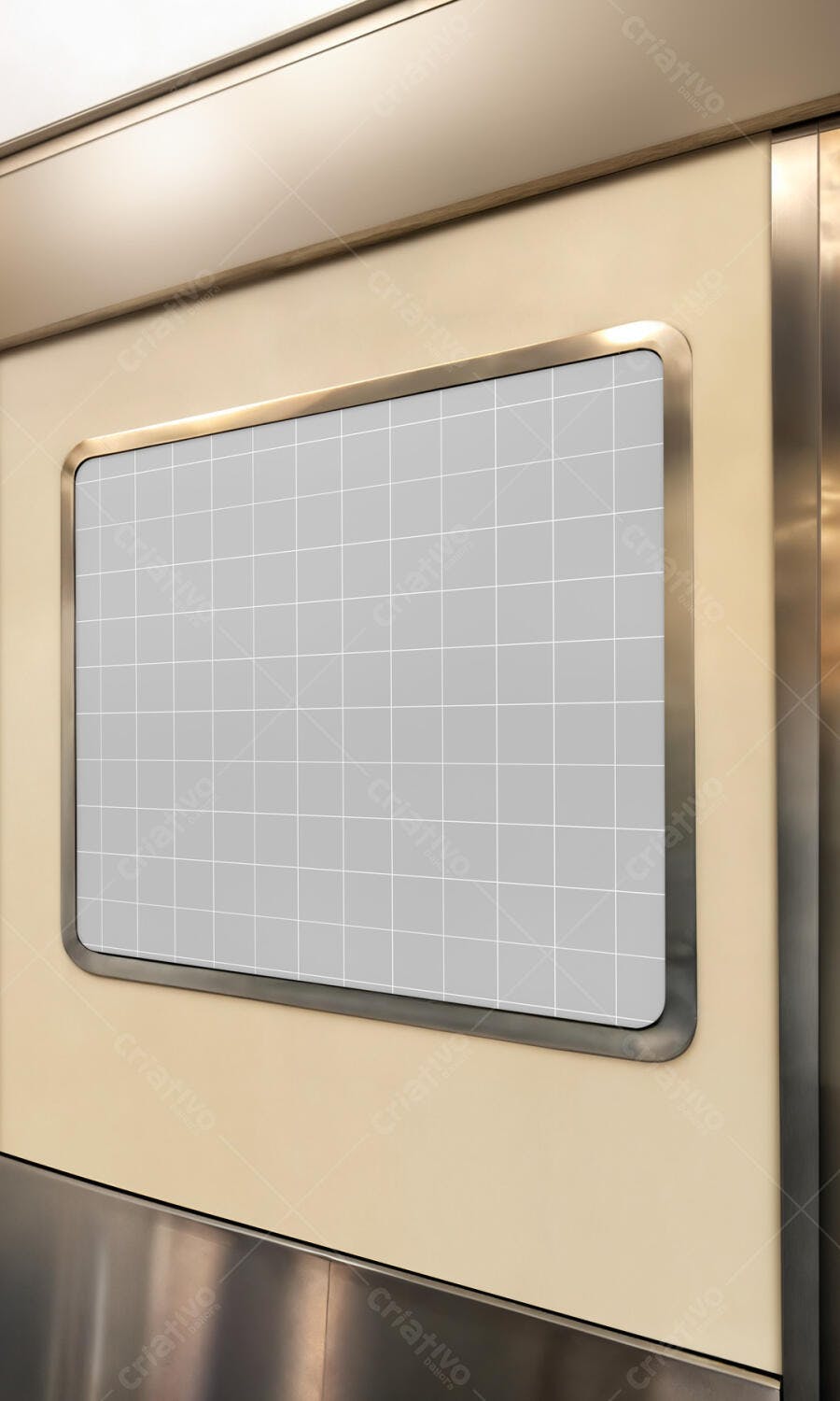 Mockup de Quadro Informativo em Transporte Público Moderno
