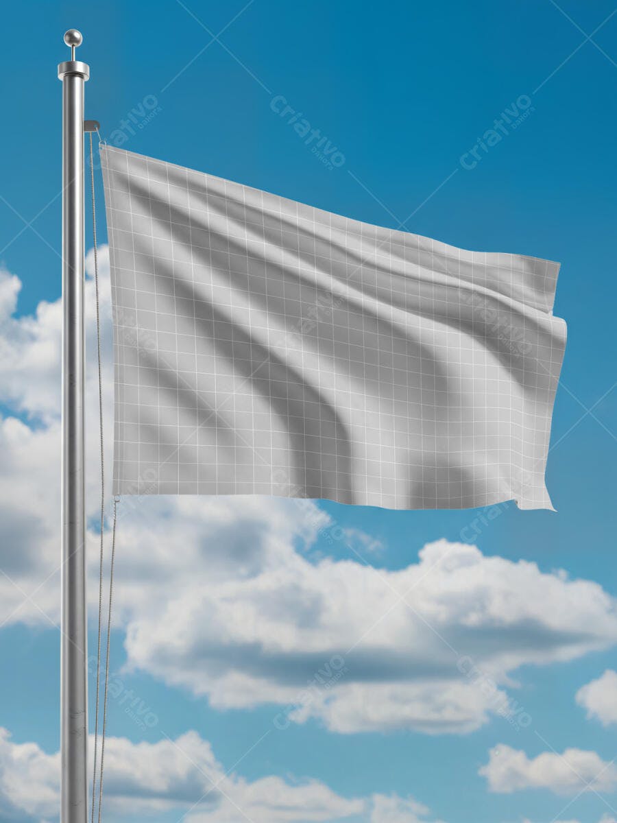 Mockup de Bandeira Realista ao Ar Livre